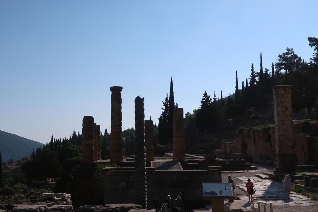 The Temple of Apollo at the Archaeological Site of Delphi before the Start of the Archaeoastronomy Fieldwork Course.